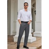 COOFANDY Men’s Classic Fit Dress Pants Expandable Waist Suit Pant Pleated Front Slacks(Dark Grey)