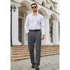 COOFANDY Men’s Classic Fit Dress Pants Expandable Waist Suit Pant Pleated Front Slacks(Dark Grey)