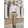 COOFANDY Men’s Classic Fit Dress Pants Expandable Waist Suit Pant Pleated Front Slacks(Khaki)