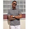 COOFANDY Mens Polo Shirts Short Sleeve Casual Summer Polo Tee Classic Collared Golf Stylish Tops(Grey)