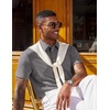 COOFANDY Mens Polo Shirts Short Sleeve Casual Summer Polo Tee Classic Collared Golf Stylish Tops(Grey)