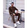 COOFANDY Men’s Tracksuit 2 Piece Long Sleeve Pullover Jogging Track Suit Athletic Casual Sweatsuit(Brown)