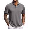 COOFANDY Mens Polo Shirts Short Sleeve Casual Summer Polo Tee Classic Collared Golf Stylish Tops(Grey)