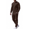 COOFANDY Men’s Tracksuit 2 Piece Long Sleeve Pullover Jogging Track Suit Athletic Casual Sweatsuit(Brown)