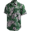 COOFANDY Men Hawaiian Tropical Shirt Button Down Short Sleeve Vintage Floral Shirt Green/White
