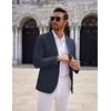 COOFANDY Men’s Casual Knit Blazer Two Button Lightweight Sport Coats Suit Jacket(02-navy Blue)
