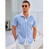 COOFANDY Men’s Dress Shirt Wrinkle Free Regular Fit Stretch Short Sleeve Button Down Shirts