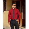 COOFANDY Mens Dress Shirts Long Sleeve Button Down Shirts Regular Fit Business Casual Shirts(Red)