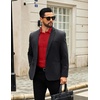 COOFANDY Mens Dress Shirts Long Sleeve Button Down Shirts Regular Fit Business Casual Shirts(Red)