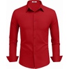 COOFANDY Mens Dress Shirts Long Sleeve Button Down Shirts Regular Fit Business Casual Shirts(Red)
