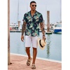 COOFANDY Mens Hawaiian Shirt Short Sleeve Floral Button Down Shirts Tropical Summer Beach Shirts