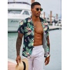 COOFANDY Mens Hawaiian Shirt Short Sleeve Floral Button Down Shirts Tropical Summer Beach Shirts