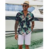 COOFANDY Mens Hawaiian Shirt Short Sleeve Floral Button Down Shirts Tropical Summer Beach Shirts