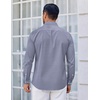 COOFANDY Men’s Long Sleeve Plaid Button Down Cotton Wrinkle Free Dress Shirt(Black Grey Plaid)