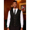 COOFANDY Men’s Paisley Vests Victorian Steampunk Gothic Suit Vest Slim Fit V-Neck Tuxedo Waistcoat(Black Filigree)