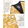 COOFANDY Men’s Paisley Vests Victorian Steampunk Gothic Suit Vest Slim Fit V-Neck Tuxedo Waistcoat(Gold)