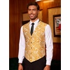 COOFANDY Men’s Paisley Vests Victorian Steampunk Gothic Suit Vest Slim Fit V-Neck Tuxedo Waistcoat(Gold)