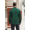 COOFANDY Mens Stretch Dress Shirts Long Sleeve Button Down Shirt Regular Fit Formal Business Shirts(Dark Green)