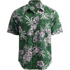 COOFANDY Men Hawaiian Tropical Shirt Button Down Short Sleeve Vintage Floral Shirt Green/White