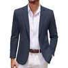 COOFANDY Men’s Casual Knit Blazer Two Button Lightweight Sport Coats Suit Jacket(02-navy Blue)