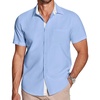 COOFANDY Men’s Dress Shirt Wrinkle Free Regular Fit Stretch Short Sleeve Button Down Shirts