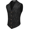 COOFANDY Men’s Paisley Vests Victorian Steampunk Gothic Suit Vest Slim Fit V-Neck Tuxedo Waistcoat(Black Filigree)