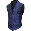 COOFANDY Men’s Paisley Vests Victorian Steampunk Gothic Suit Vest Slim Fit V-Neck Tuxedo Waistcoat(Blue)