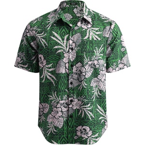COOFANDY Men Hawaiian Tropical Shirt Button Down Short Sleeve Vintage Floral Shirt Green/White