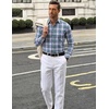 COOFANDY Mens Long Sleeve Button Down Shirts Wrinkle Free Dress Shirts Slim Fit Cotton Plaid Shirt(Black Blue Plaid)