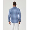 COOFANDY Mens Long Sleeve Button Down Shirts Wrinkle Free Dress Shirts Slim Fit Cotton Plaid Shirt(Blue Gingham)