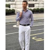 COOFANDY Mens Long Sleeve Button Down Shirts Wrinkle Free Dress Shirts Slim Fit Cotton Plaid Shirt(Blue Orange Plaid)