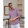 COOFANDY Mens Long Sleeve Button Down Shirts Wrinkle Free Dress Shirts Slim Fit Cotton Plaid Shirt(Blue Red Gingham)