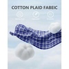 COOFANDY Mens Long Sleeve Button Down Shirts Wrinkle Free Dress Shirts Slim Fit Cotton Plaid Shirt(Blue White Plaid)