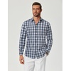 COOFANDY Mens Long Sleeve Button Down Shirts Wrinkle Free Dress Shirts Slim Fit Cotton Plaid Shirt(Dark Green Plaid)