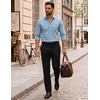 COOFANDY Mens Long Sleeve Button Down Shirts Wrinkle Free Dress Shirts Slim Fit Cotton Plaid Shirt(Green Yellow Plaid)