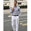 COOFANDY Mens Long Sleeve Button Down Shirts Wrinkle Free Dress Shirts Slim Fit Cotton Plaid Shirt(Grey Plaid)