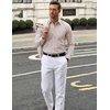 COOFANDY Mens Long Sleeve Button Down Shirts Wrinkle Free Dress Shirts Slim Fit Cotton Plaid Shirt(Khaki Plaid)