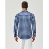 COOFANDY Mens Long Sleeve Button Down Shirts Wrinkle Free Dress Shirts Slim Fit Cotton Plaid Shirt(Navy Blue Green Plaid)