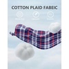 COOFANDY Mens Long Sleeve Button Down Shirts Wrinkle Free Dress Shirts Slim Fit Cotton Plaid Shirt(Navy Blue Red Plaid)