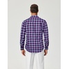 COOFANDY Mens Long Sleeve Button Down Shirts Wrinkle Free Dress Shirts Slim Fit Cotton Plaid Shirt(Navy Blue Red Plaid)