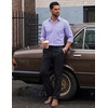 COOFANDY Mens Long Sleeve Button Down Shirts Wrinkle Free Dress Shirts Slim Fit Cotton Plaid Shirt(Purple Blue Gingham)