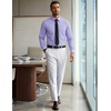 COOFANDY Mens Long Sleeve Button Down Shirts Wrinkle Free Dress Shirts Slim Fit Cotton Plaid Shirt(Purple Blue Gingham)