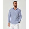 COOFANDY Mens Long Sleeve Button Down Shirts Wrinkle Free Dress Shirts Slim Fit Cotton Plaid Shirt(White Blue Plaid)