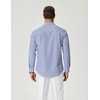 COOFANDY Mens Long Sleeve Button Down Shirts Wrinkle Free Dress Shirts Slim Fit Cotton Plaid Shirt(White Blue Plaid)