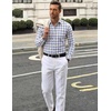 COOFANDY Mens Long Sleeve Button Down Shirts Wrinkle Free Dress Shirts Slim Fit Cotton Plaid Shirt(White Yellow Plaid)