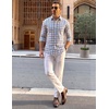 COOFANDY Mens Long Sleeve Button Down Shirts Wrinkle Free Dress Shirts Slim Fit Cotton Plaid Shirt(White Yellow Plaid)