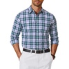 COOFANDY Mens Long Sleeve Button Down Shirts Wrinkle Free Dress Shirts Slim Fit Cotton Plaid Shirt(Black Blue Plaid)