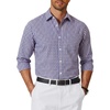 COOFANDY Mens Long Sleeve Button Down Shirts Wrinkle Free Dress Shirts Slim Fit Cotton Plaid Shirt(Blue Orange Plaid)