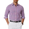 COOFANDY Mens Long Sleeve Button Down Shirts Wrinkle Free Dress Shirts Slim Fit Cotton Plaid Shirt(Blue Red Gingham)