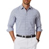 COOFANDY Mens Long Sleeve Button Down Shirts Wrinkle Free Dress Shirts Slim Fit Cotton Plaid Shirt(Grey Plaid)